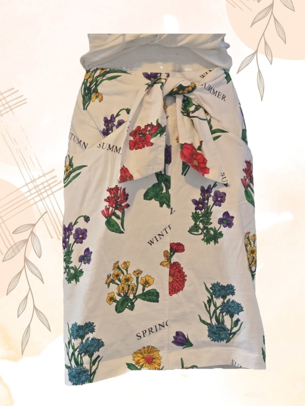 Adrienne Vittadini Floral Cotton Skirt โ Size 8
